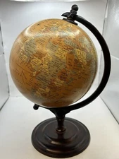 Vintage Kirkland's Decorative Distressed Table Top World Globe 13"