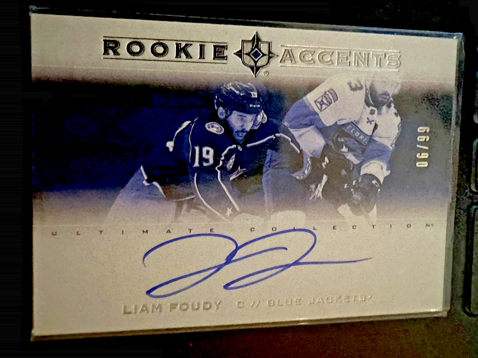 2020-21 UD Ultimate Collection Liam Foudy Rookie Accents Auto /99 Jackets