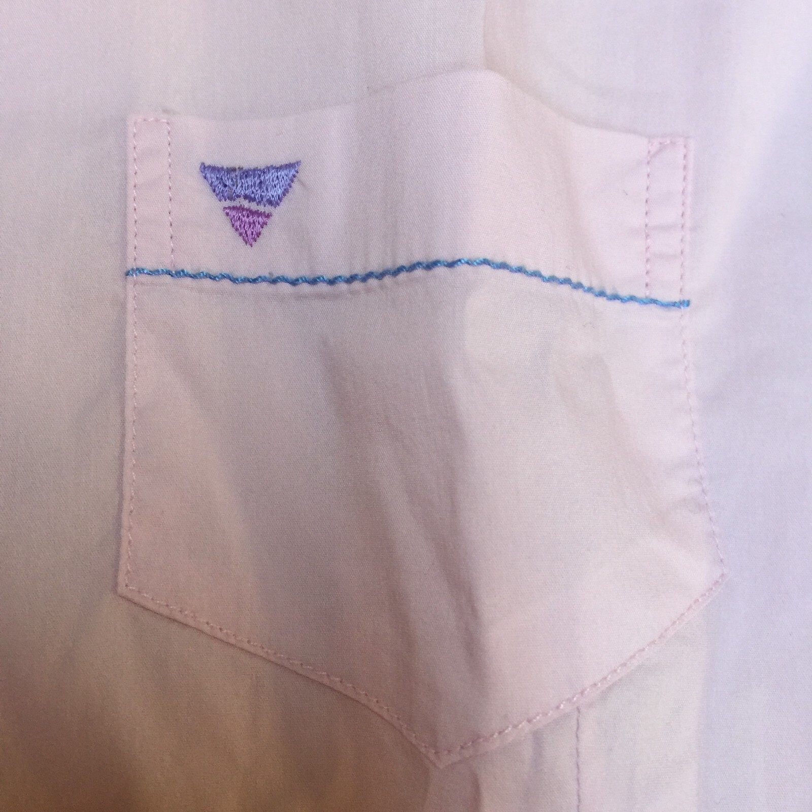 Meltin'Pot Womens Button Down CLOE Shirt Top Size 3 Pink Embroidered Stretch image 5