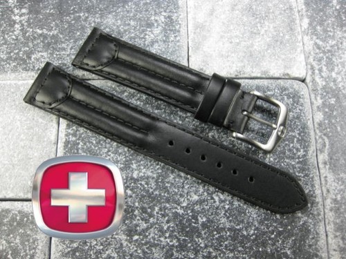 NUEVO WENGER SWISS ARMY Correa de Cuero Negro Marrón Banda de Reloj 20mm 19mm 18mm X1 - Imagen 4 de 9