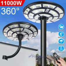 11000W  360° Round Solar Street Light 1068LED Commercial Outdoor Dusk to Dawn