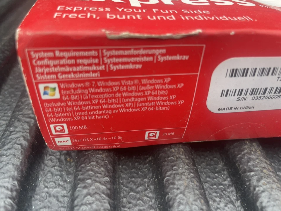 Microsoft Express Mouse USB Mouse Model 1480 White Red Cord NEW BOX WORN 2011 - Image 3 of 4