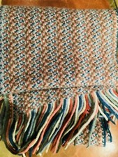 Brora 100% Wool Patterned Thick SpeckleScarf. Fringed Long (168 Cms)