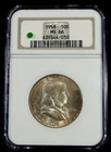 1958 Franklin 50c Silver Half Dollar NGC MS 66 Toned #4615