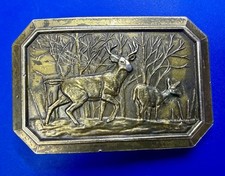 Bull Elk Deer Wildlife Nature Scene Hunting Great American 1976 Belt Buckle