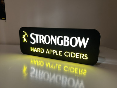 Strongbow Cider beleuchtete Wand LED USB Leuchtkasten Kneipe Schild, Männerhöhle, Bar