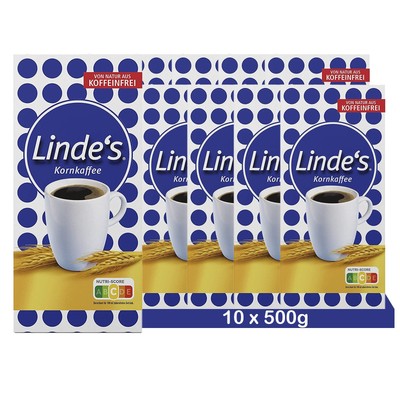 LINDE'S KORNKAFFEE, koffeinfrei (10 x 500g) Kaffeeersatz mit Zichorie