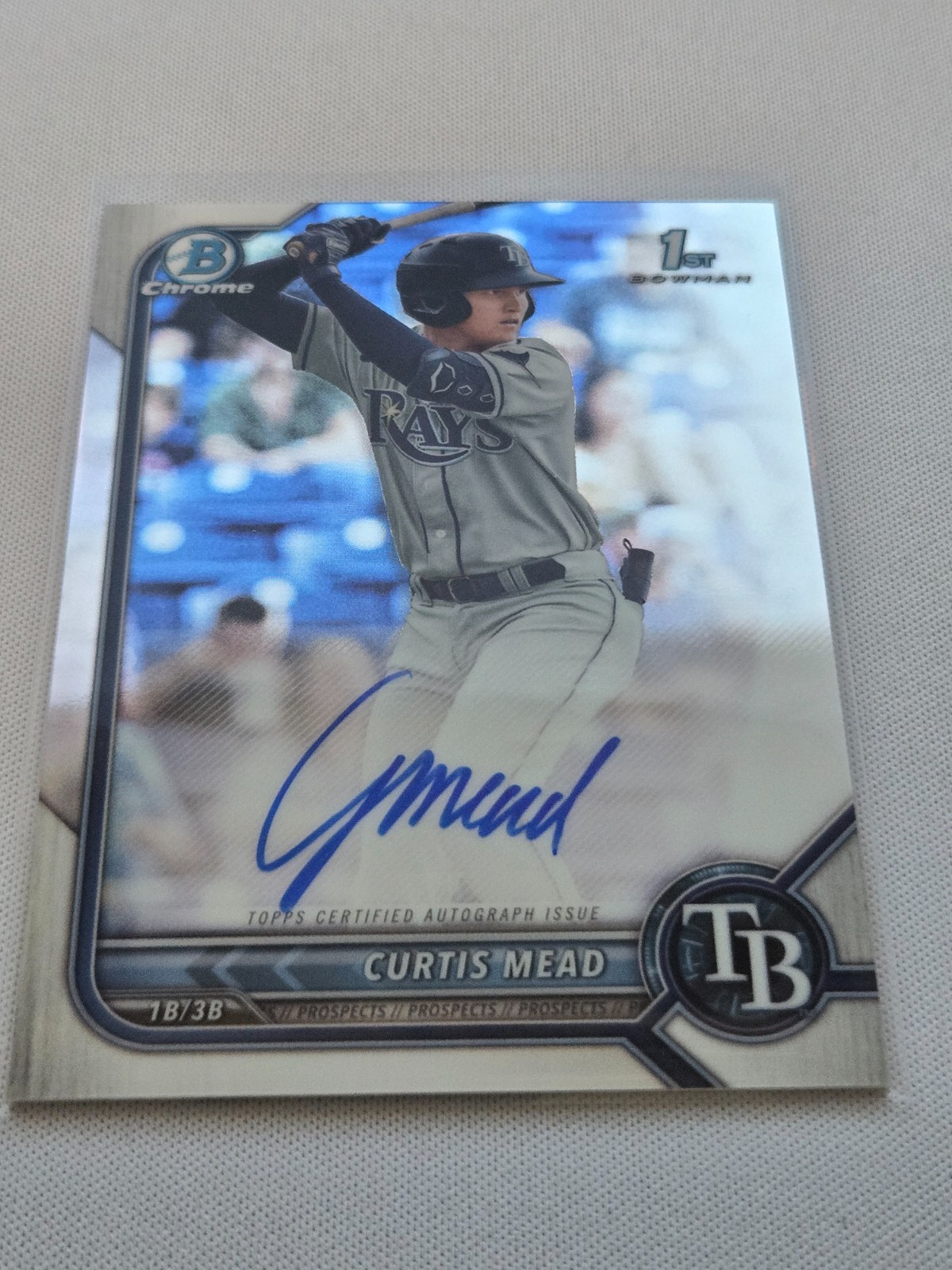 2022 Topps Bowman Curtis Mead 1st Bowman Chrome Autograph Auto