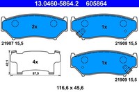 Bremsbelagsatz Scheibenbremse Ate 13.0460-5864.2 FüR Suzuki Ft Vitara Jimny Gt 1