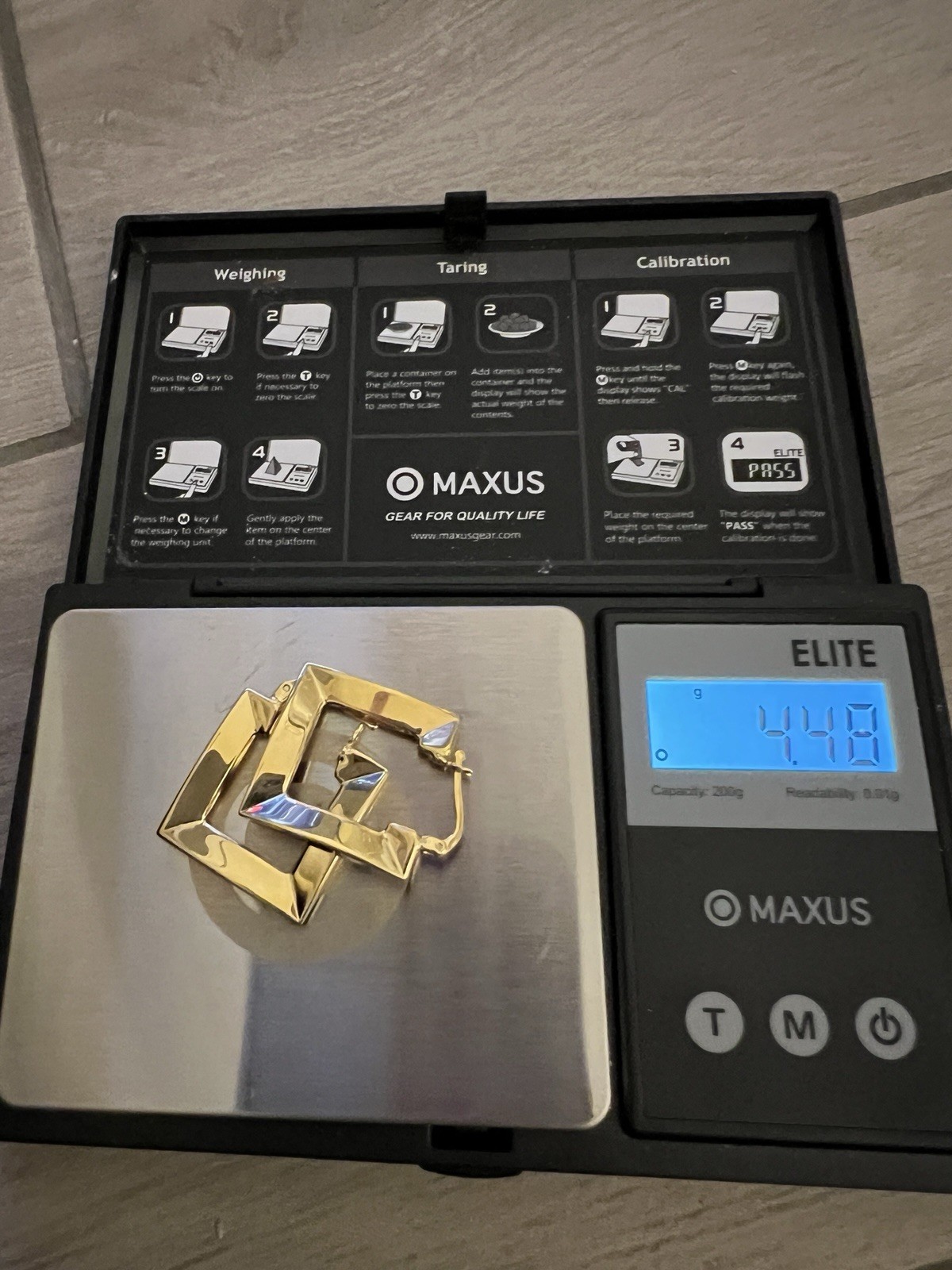 Signed 18k Solid Yellow Gold Modern Chunky Geomet… - image 5