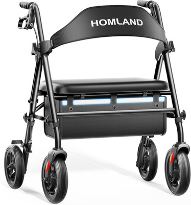 Bariatric Walkers for Seniors, 500Lb Heavy Duty Rollator Walker with Extra Wide 