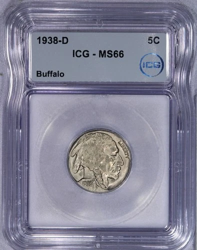 1938-D Buffalo Nickel 5C ICG MS66