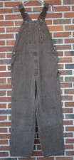 Carhartt Men's 40x31.5 Duck Bib Overalls R06 CHT Brown Double Knee Made in USA