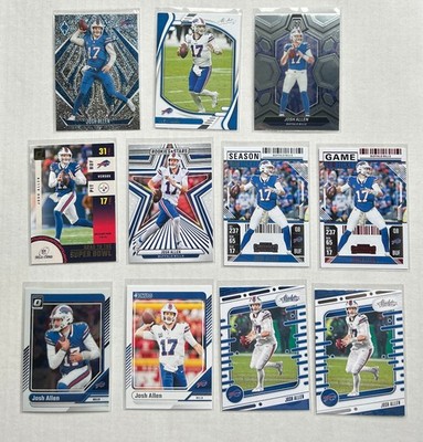Josh Allen Lot (11x) Buffalo Bills, Panini Donruss Optic, Mosaic, Illusions