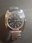 Vintage Mens TIMEX Cushion Military Mechanical Watch Winds and Runs As Shown!