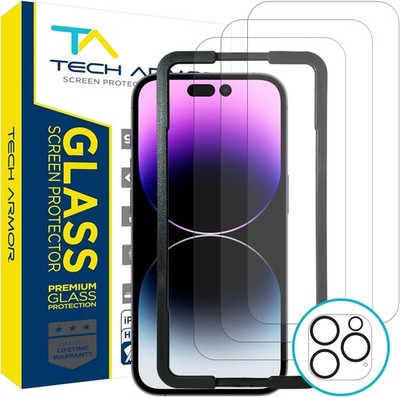3PCS Screen Protector & Camera Lens Protector for iPhone 14 Pro Max 6.7 Inch Cas