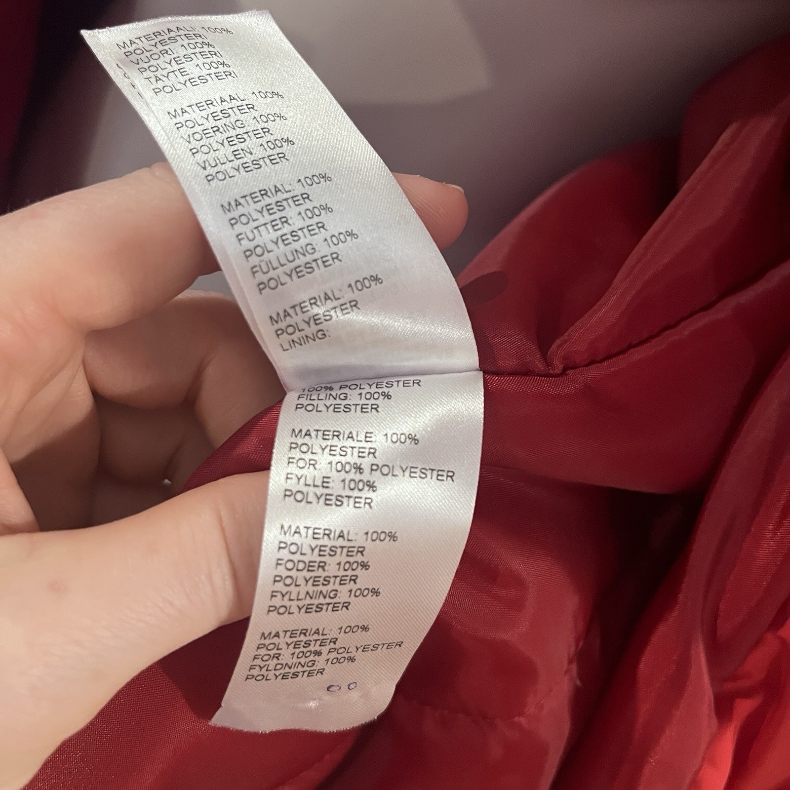 Ritva Falla Artsy Statement Long Button Down Red … - image 16