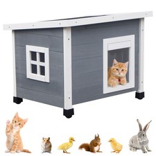 Agitree Outdoor Wooden Pet House, Weatherproof Winter Shelter for u 1088