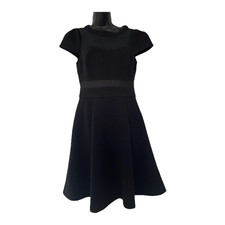 Karen Millen Black Dress 10 Soft Jacquard A Line funeral dress 