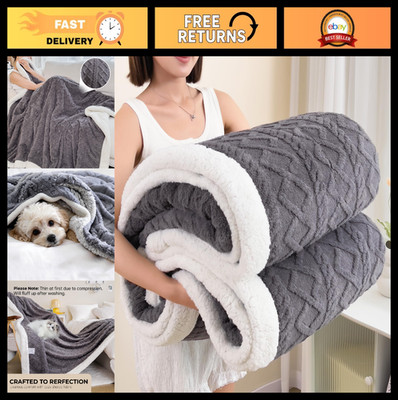 Cozy Fleece Sherpa Blanket - Thick Warm Soft Fuzzy Throw for All Seasons - Full