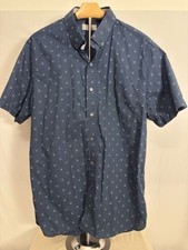 Hickey Freeman Cotton Classic Blue Golf Button Up - Men's Size XL