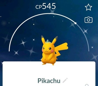 Pokémon Go/GLÄNZENDES KOSTÜM PIKACHU/BLAUE MALACHITKRONE