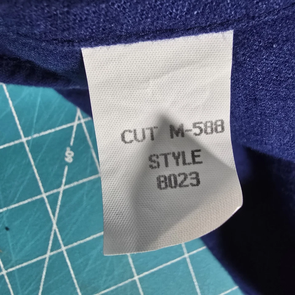 Madison Avenue 蓝色纽扣衬衫男式 L 100% 棉长袖休闲工作 — 第 4/4 张图片