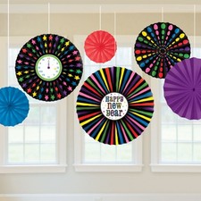 CLEARANCE New Year Party Decorations Large Hanging Paper Fans CHEAP BARGAIN x 6