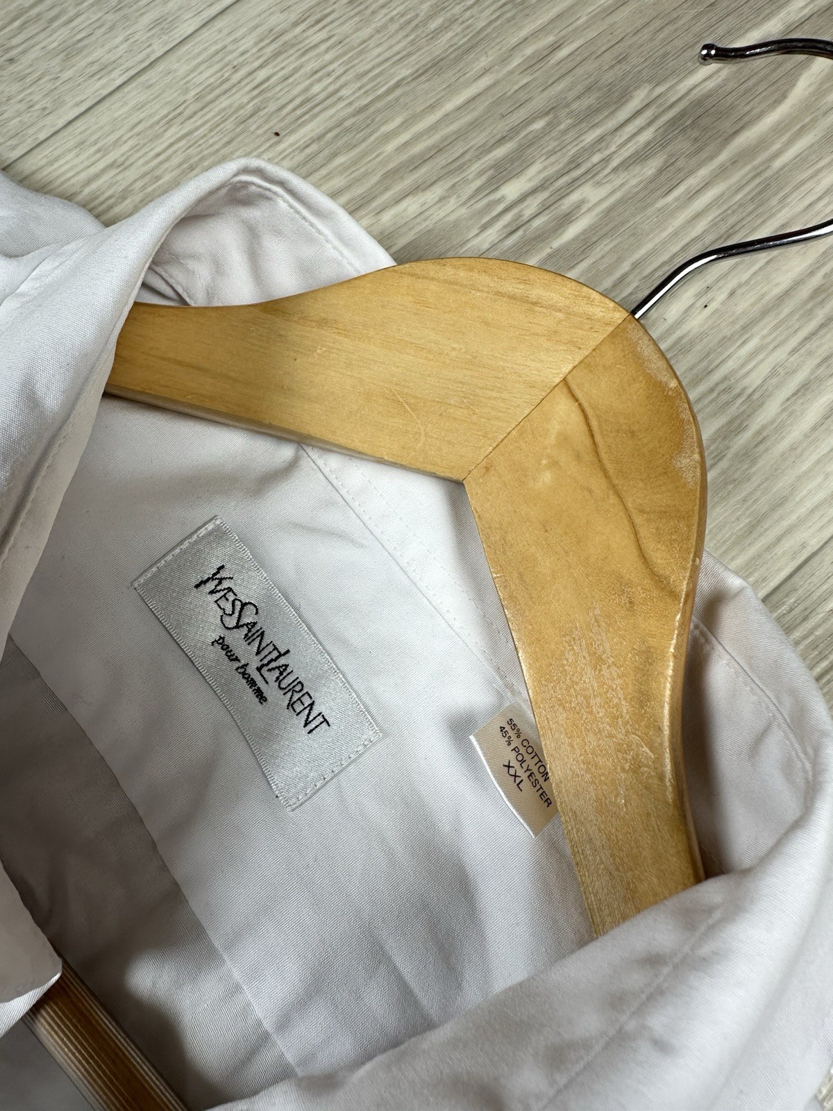 Camicia bianca Yves Saint Laurent YSL vintage manica corta con bottoni taglia XXL