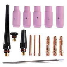 TIG Welding Torch Kit Collet Body Nozzle Tungsten WP 17 18 26 Parts 17 PCS