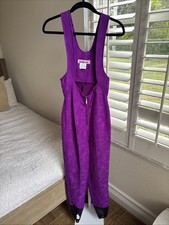 OBERMEYER Vintage Women  s Ski Bib Overalls Pants 1970-80s Purple Size 6/xs-s