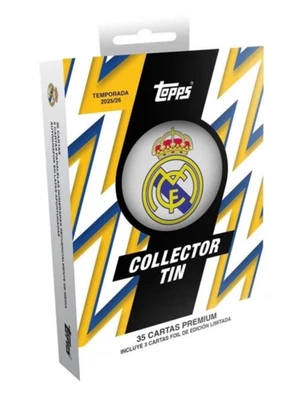 Topps 2025/26 Real Madrid Collector Tin Fussball Trading Cards Sammelkarte NEU