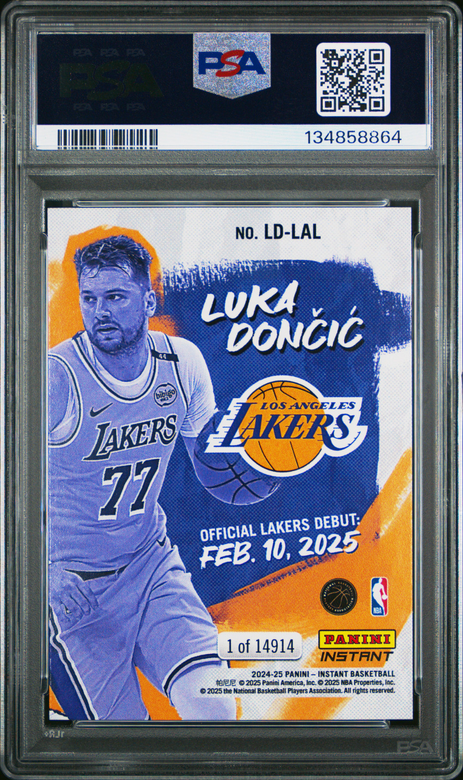 Luka Doncic 2024-25 Panini Instant Lakers #LD-LAL PSA 10 GEM MINT view 2
