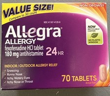 Allegra 24hr Allergy Relief Treatment - 180 mg - 70 Tablets - Ex: 4/26 NEW 