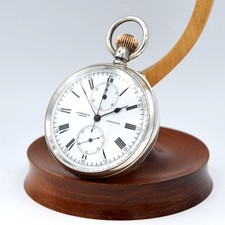 1909 J.W. Orologio da tasca cronografo Benson by Longines in argento massiccio - Cal 19.73N