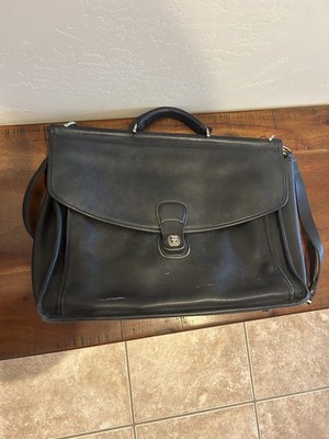 Vintage Coach Black Leather Beekman Briefcase Messenger Bag | eBay