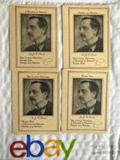 Vintage 1920s Game of Authors Parker Bros Cards: 5 Sir J.M.Barrie Lot of 4 card