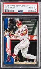 2020 TOPPS COMPLETE SET BLUE #1 MIKE TROUT PSA 10