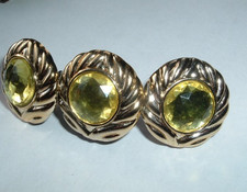 VINTAGE LEMON YELLOW LUCITE GOLDEN 3" HAIR BARRETTE