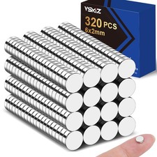 VSKIZ 320Pcs Small Neodymium Magnets, 6x2mm Rare Earth 6x2, Silver
