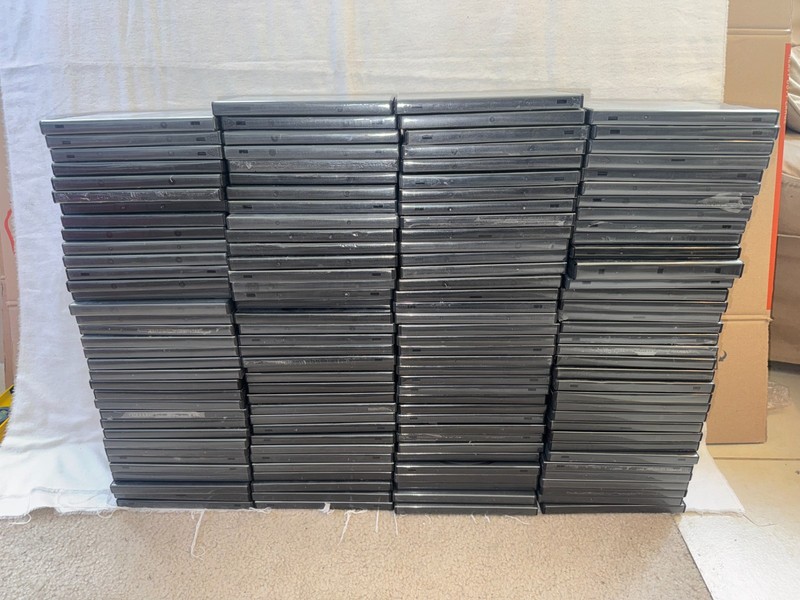 Lot Of 165 Gently Used Empty Black DVD Single Disc Cases - GOOD OVERALL SHAPE!