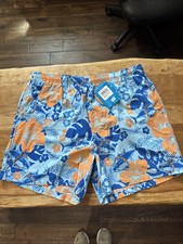 Columbia Omni-Shade Sun Protection Swim Shorts Men  s Large Blue Print