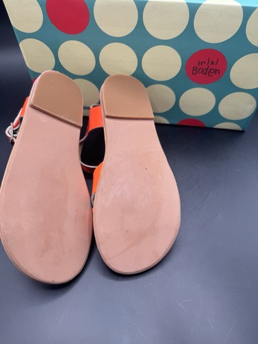 Neu Gr. 34 US 2 Boden Mini Leder Schnalle Jugend Mädchen hellorange Sandalen - Bild 7 von 7
