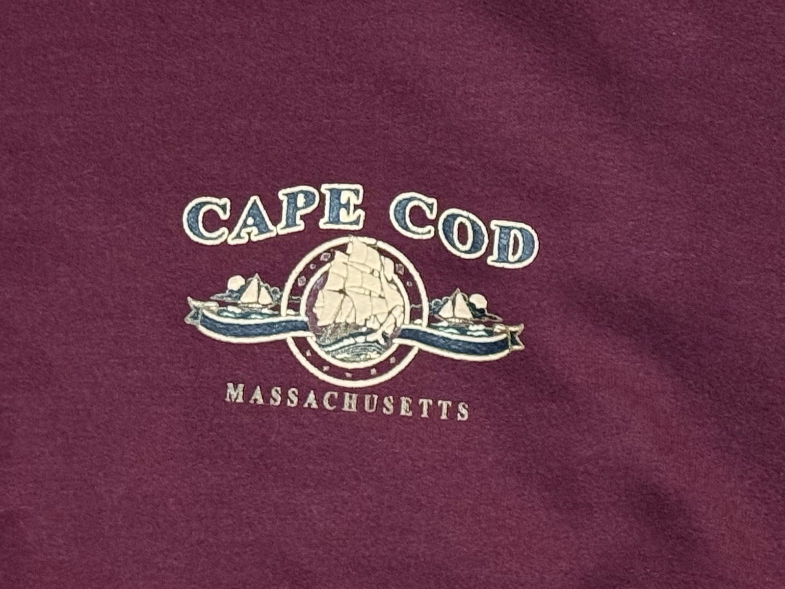 Vintage Jerzees Maroon Cape Cod Massachusetts Cre… - image 5