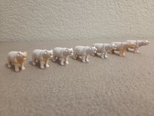 Polar Bear Miniatures Set Of 7 PVC Cake Toppers White Arctic Figures Educational