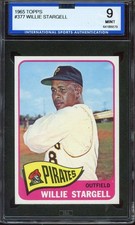 1965 TOPPS #377 WILLIE STARGELL ISA 9 PIRATES HOF *ADT5984
