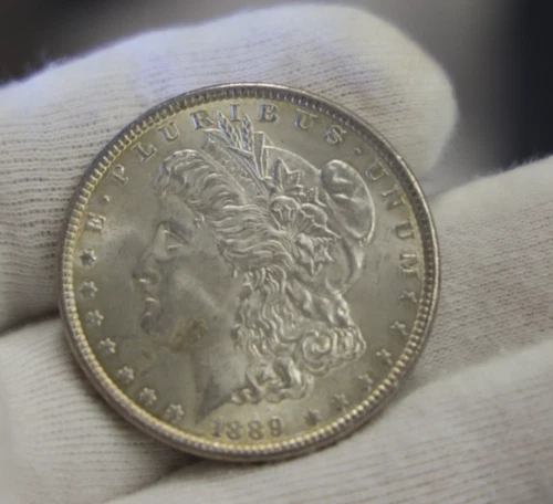 1889 US Morgan Silver Dollar $1 Nice AU