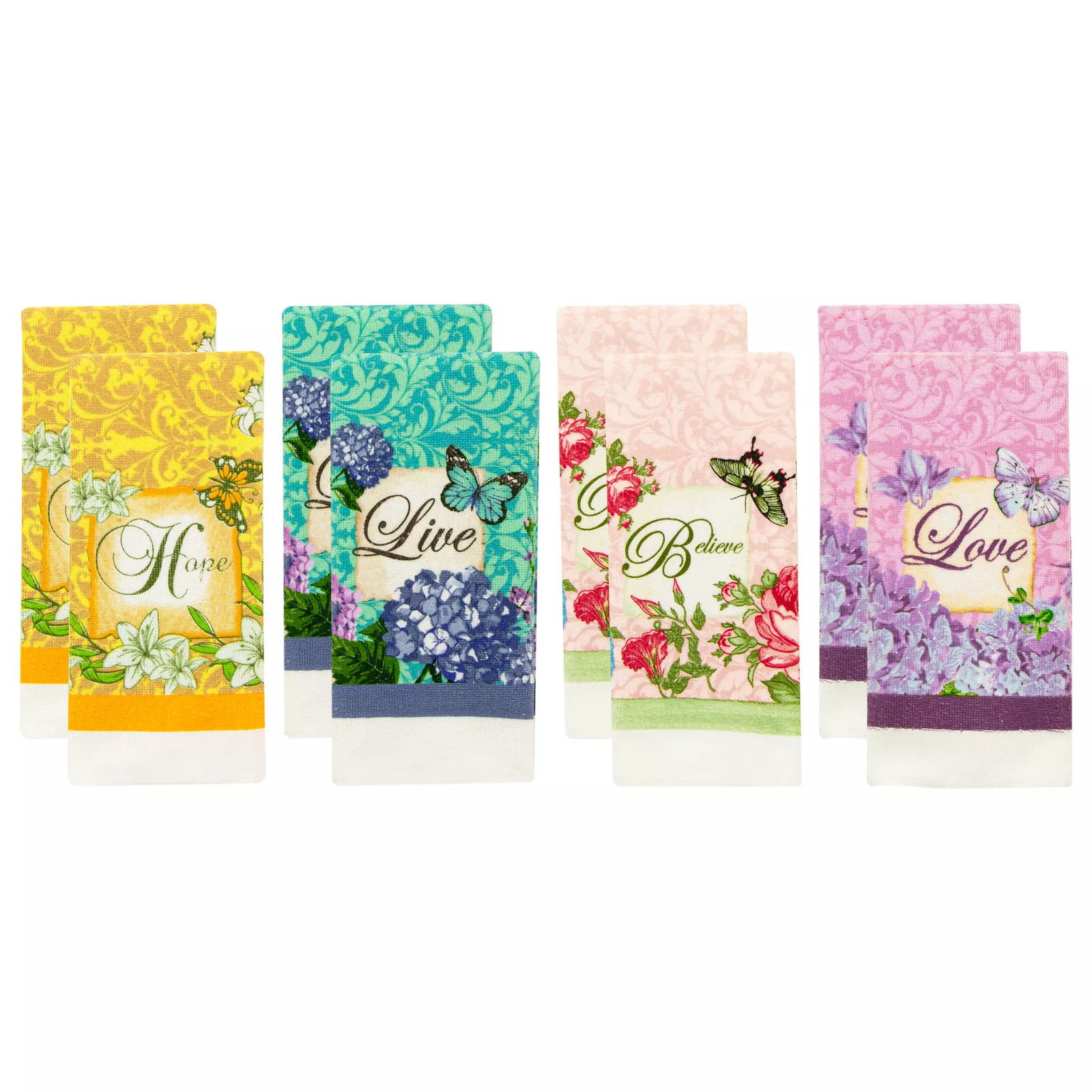 Sunflower Garden Inspirational Butterfly - Floral Themed Kitchen Towel Set 4690₽