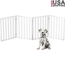 Indoor Dog Fence Freestanding Pet Gate Folding Dog Barrier Stairs  Doorways New