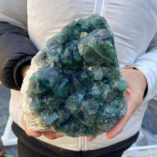 6.4LB Natural super beautiful green fluorite crystal ore standard sample Healing - Picture 9 of 10